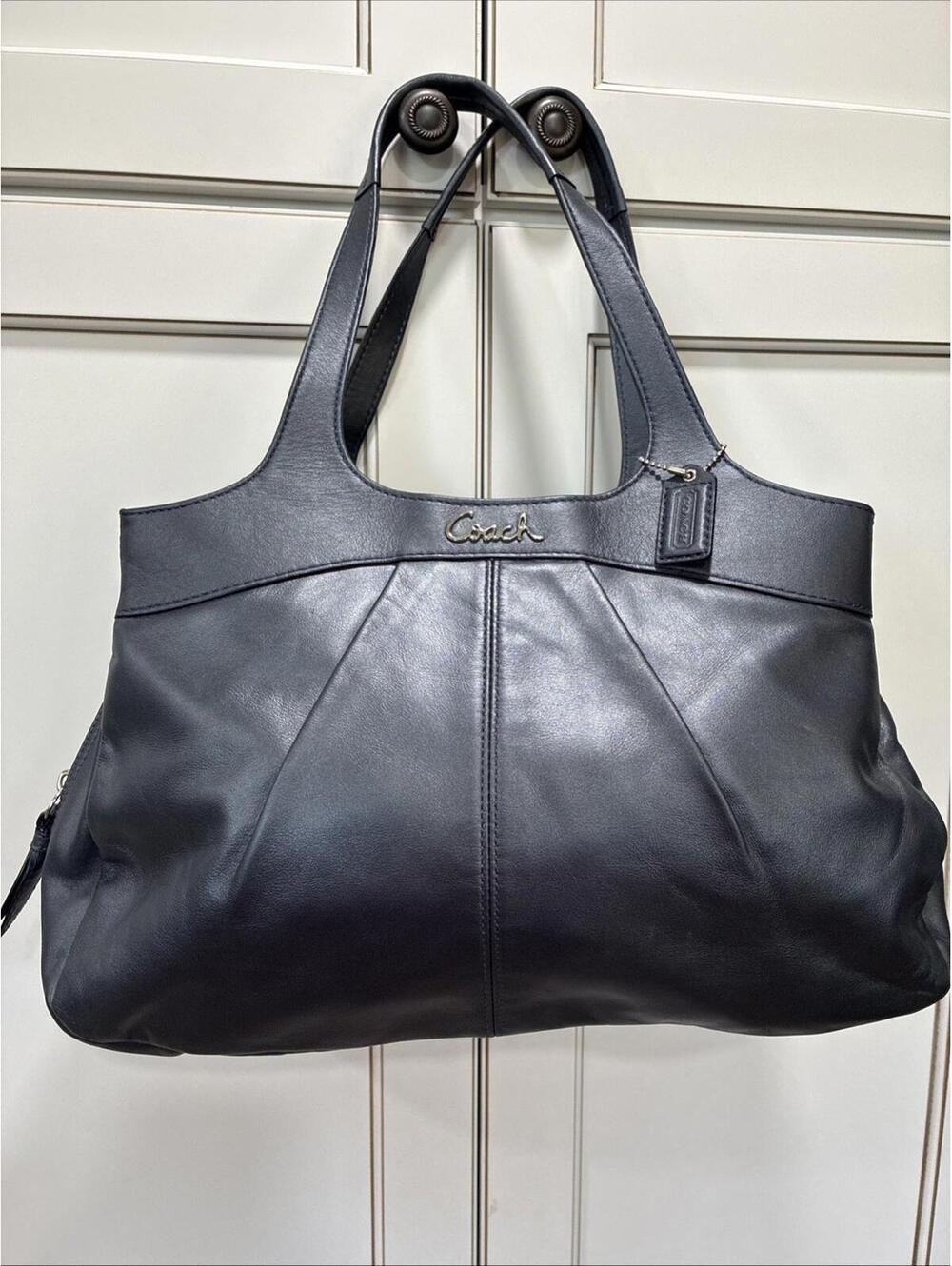 Authentic Coach Blue Lexi Leather Satchel Shoulder Handbag
